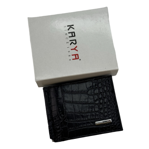 Гаманець-затискач для грошей чоловічий шкіряний Karya 0455-528 темно-сірий