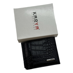 Гаманець-затискач для грошей чоловічий шкіряний Karya 0455-528 темно-сірий