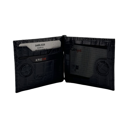 Гаманець-затискач для грошей чоловічий шкіряний Karya 0455-528 темно-сірий