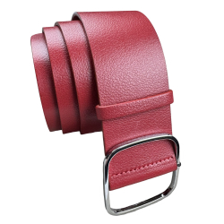 Ремінь жіночий шкіряний Кремінь 05.60.63.12 червоний 110 см (срібна пряжка)