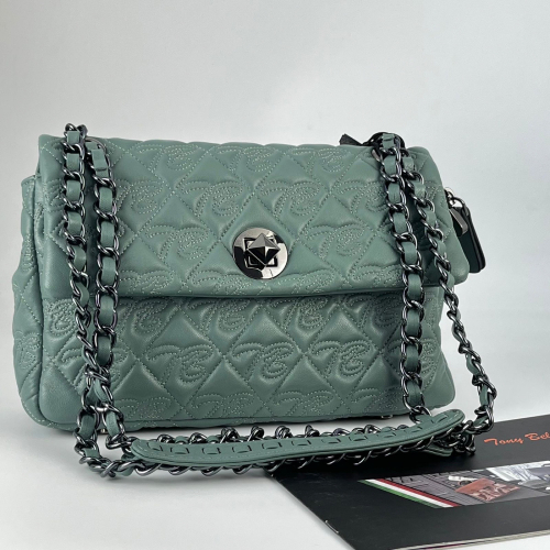 Сумка женская кожаная Tony Bellucci 0459-2023 бирюзовая