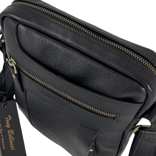 Сумка мужская кожаная Tony Bellucci T5225-1 черная