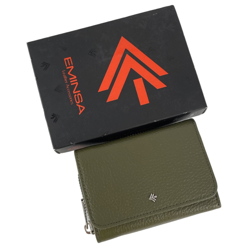 Кошелек женский кожаный Eminsa 2032 18-36 оливковый