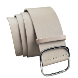 Ремінь жіночий шкіряний Кремінь 05.60.63.14 бежевий 110 см (срібна пряжка)