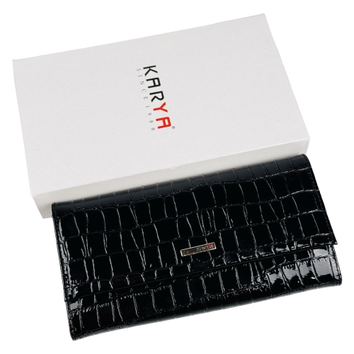 Кошелек женский кожаный лакированный Karya 1071-06 черный