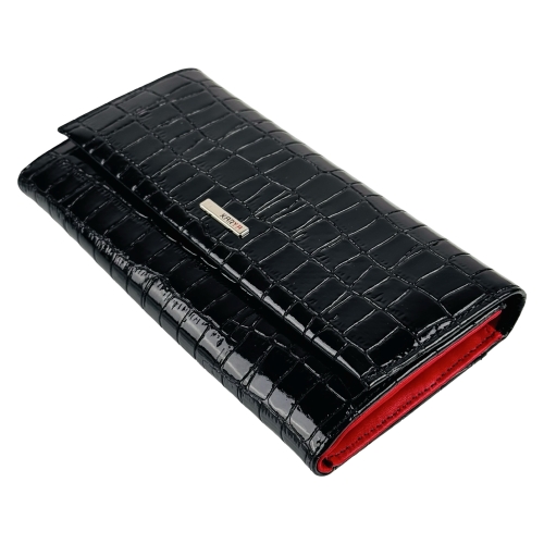 Кошелек женский кожаный лакированный Karya 1071-06 черный