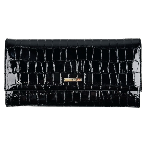 Кошелек женский кожаный лакированный Karya 1071-06 черный