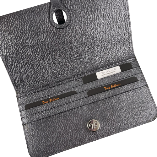 Гаманець жіночий шкіряний сталевий Tony Bellucci T711-1033 сріблястий