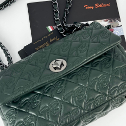 Сумка женская кожаная Tony Bellucci 0459-2010 темно-зеленая