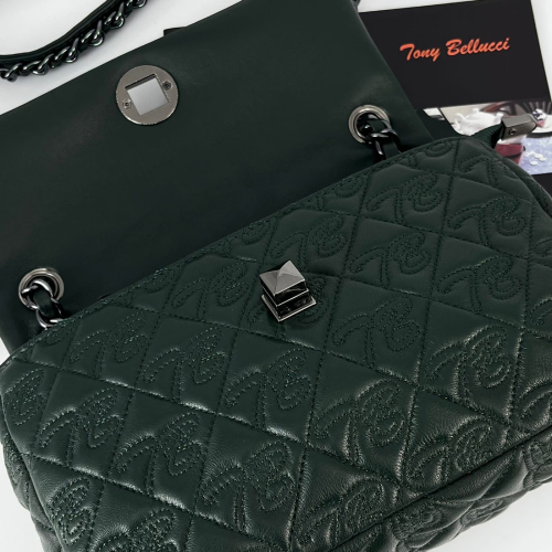 Сумка жіноча шкіряна Tony Bellucci 0459-2010 темно-зелена