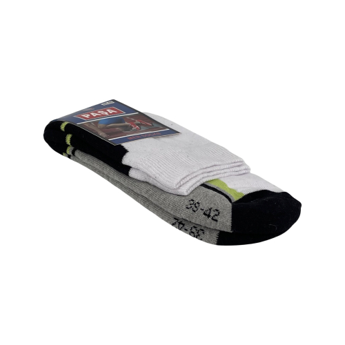 Шкарпетки чоловічі Pasa 030 біло-чорно-сіро-салатові Size 39-42