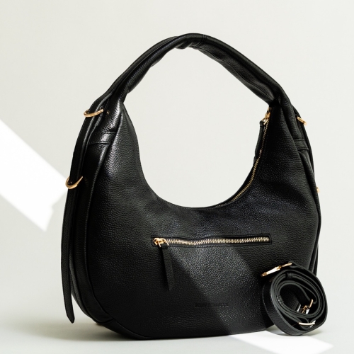 Сумка-хобо жіноча шкіряна Tony Bellucci 0953-281 чорна 