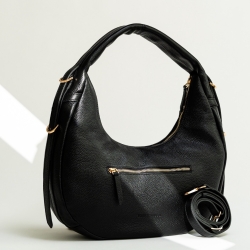 Сумка-хобо жіноча шкіряна Tony Bellucci 0953-281 чорна 