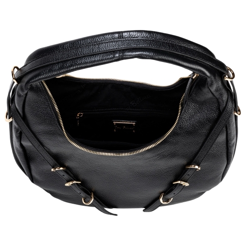 Сумка-хобо жіноча шкіряна Tony Bellucci 0953-281 чорна 