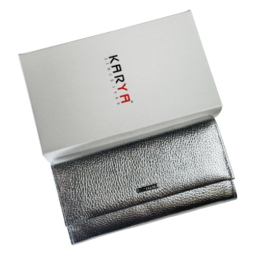 Кошелек женский кожаный Karya 1071-068 серебристый