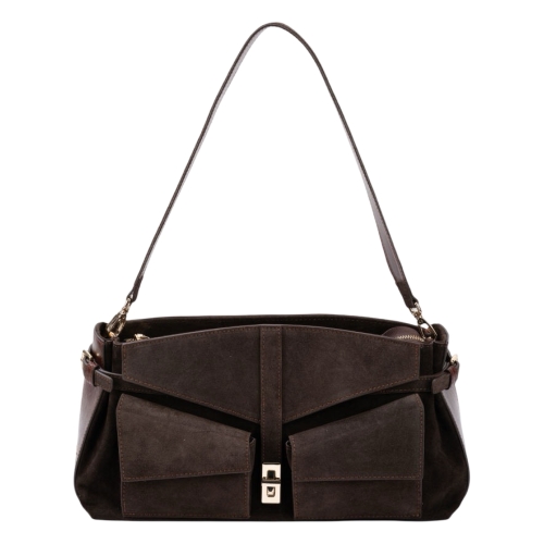 Сумка женская замшевая Enzo Nori EN1115-1100 темно-коричневая