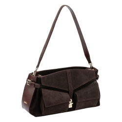 Сумка женская замшевая Enzo Nori EN1115-1100 темно-коричневая