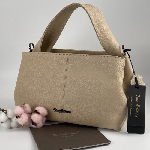 Сумка женская кожаная Tony Bellucci 0606-201-1 светло-бежевая