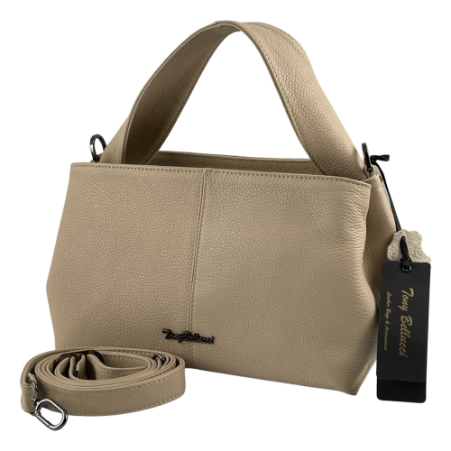 Сумка женская кожаная Tony Bellucci 0606-201-1 светло-бежевая