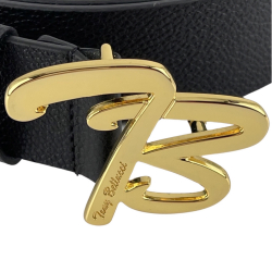 Ремінь жіночий шкіряний Tony Bellucci TWK-901-1 чорний (пряжка золото) 110 см