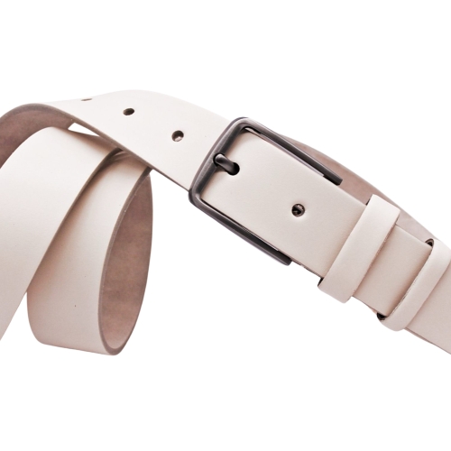 Ремень мужской кожаный Кремень 01.35.00.238 130 см молочный