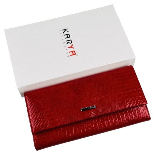 Кошелек женский кожаный лакированный Karya 1071-074 красный