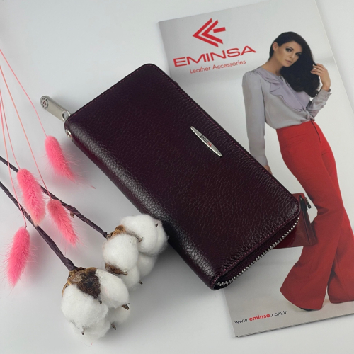 Кошелек женский кожаный Eminsa 2159 37-6 бордовый
