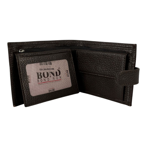 Кошелек мужской кожаный Bond Non 523-286 темно-коричневый