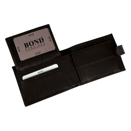 Кошелек мужской кожаный Bond Non 523-286 темно-коричневый