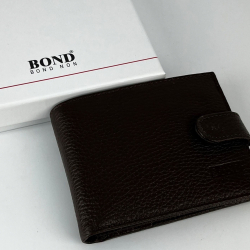 Кошелек мужской кожаный Bond Non 523-286 темно-коричневый