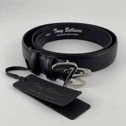 Ремінь жіночий шкіряний Tony Bellucci TWK-104-1 чорний (пряжка сталева) 115 см