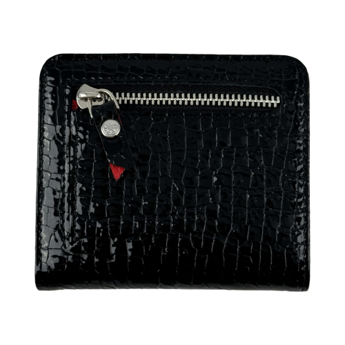 Кошелек женский кожаный лакированный Karya 1208-572 черный (внутри красный)