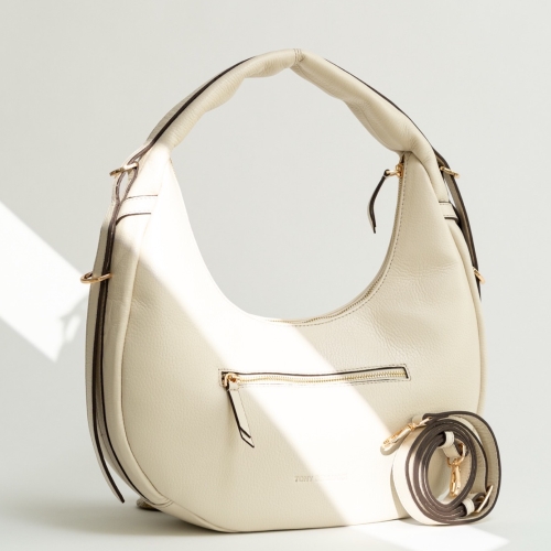 Сумка-хобо жіноча шкіряна Tony Bellucci 0953-201 молочна