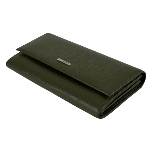 Кошелек женский кожаный лакированный Karya 1071-084 хаки