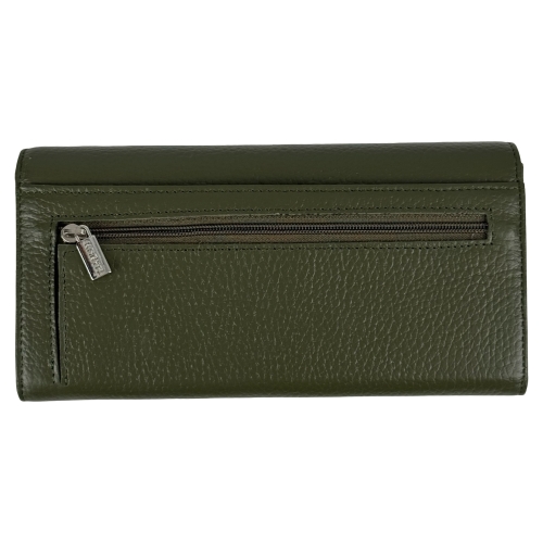 Кошелек женский кожаный лакированный Karya 1071-084 хаки