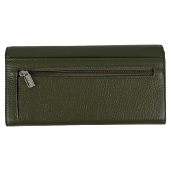 Кошелек женский кожаный лакированный Karya 1071-084 хаки