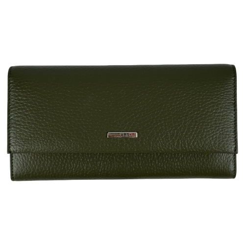 Кошелек женский кожаный лакированный Karya 1071-084 хаки