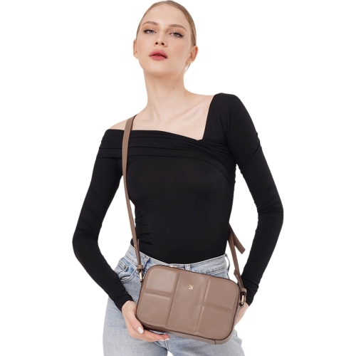 Сумка кросс-боди женская кожаная Enzo Nori EN1051-259 бежевая