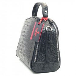 Сумка жіноча під крокодилячу шкіру Eminsa 40168 чорна