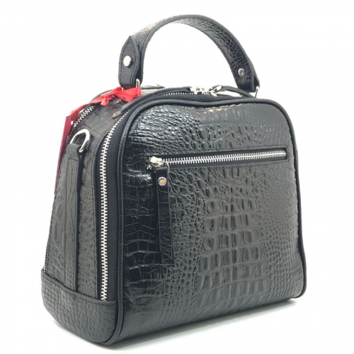 Сумка жіноча під крокодилячу шкіру Eminsa 40168 чорна