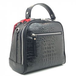 Сумка жіноча під крокодилячу шкіру Eminsa 40168 чорна