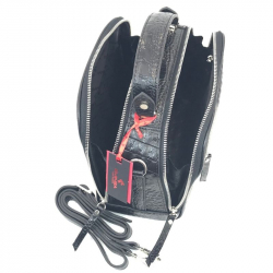 Сумка жіноча під крокодилячу шкіру Eminsa 40168 чорна