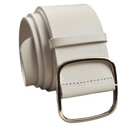 Ремінь жіночий шкіряний Кремінь 05.60.63.17 молочний 110 см (золотиста пряжка)