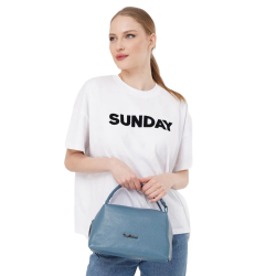 Сумка жіноча шкіряна Tony Bellucci 0228-215 блакитна