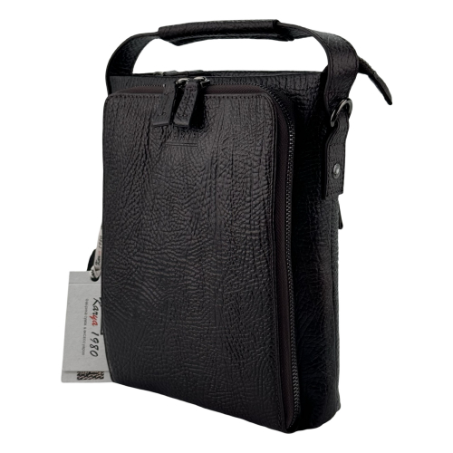 Сумка чоловіча шкіряна Karya 0908-04 темно-коричнева