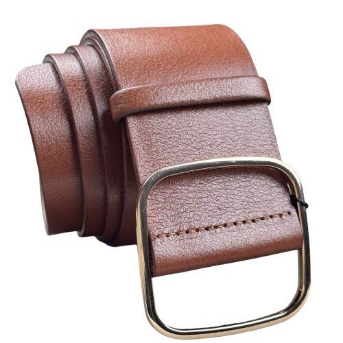 Ремень женский кожаный Кремень 05.60.63.18 флоренция 110 см (золотистая пряжка)