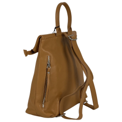 Рюкзак жіночий шкіряний Genuine Leather 638301 гірчичний​