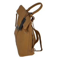 Рюкзак жіночий шкіряний Genuine Leather 638301 гірчичний​