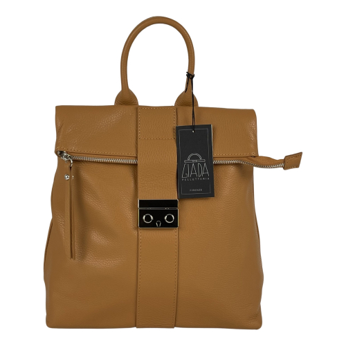 Рюкзак женский кожаный Genuine Leather 638301 горчичный