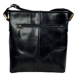 Сумка чоловіча шкіряна через плече Vittorio Safino VS 013 чорна Кентуккі